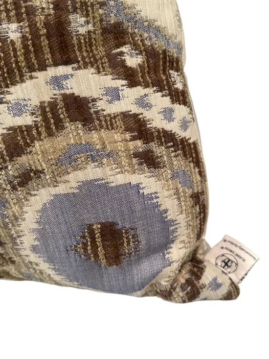 Elaine Smith Outdoor Ikat Diamond Decor Accent Pillow Geometric Neutral Tones - Picture 6 of 16